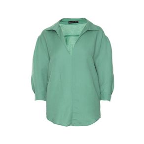 Camisa Alluse Linho Bianza - Verde - theoutlist